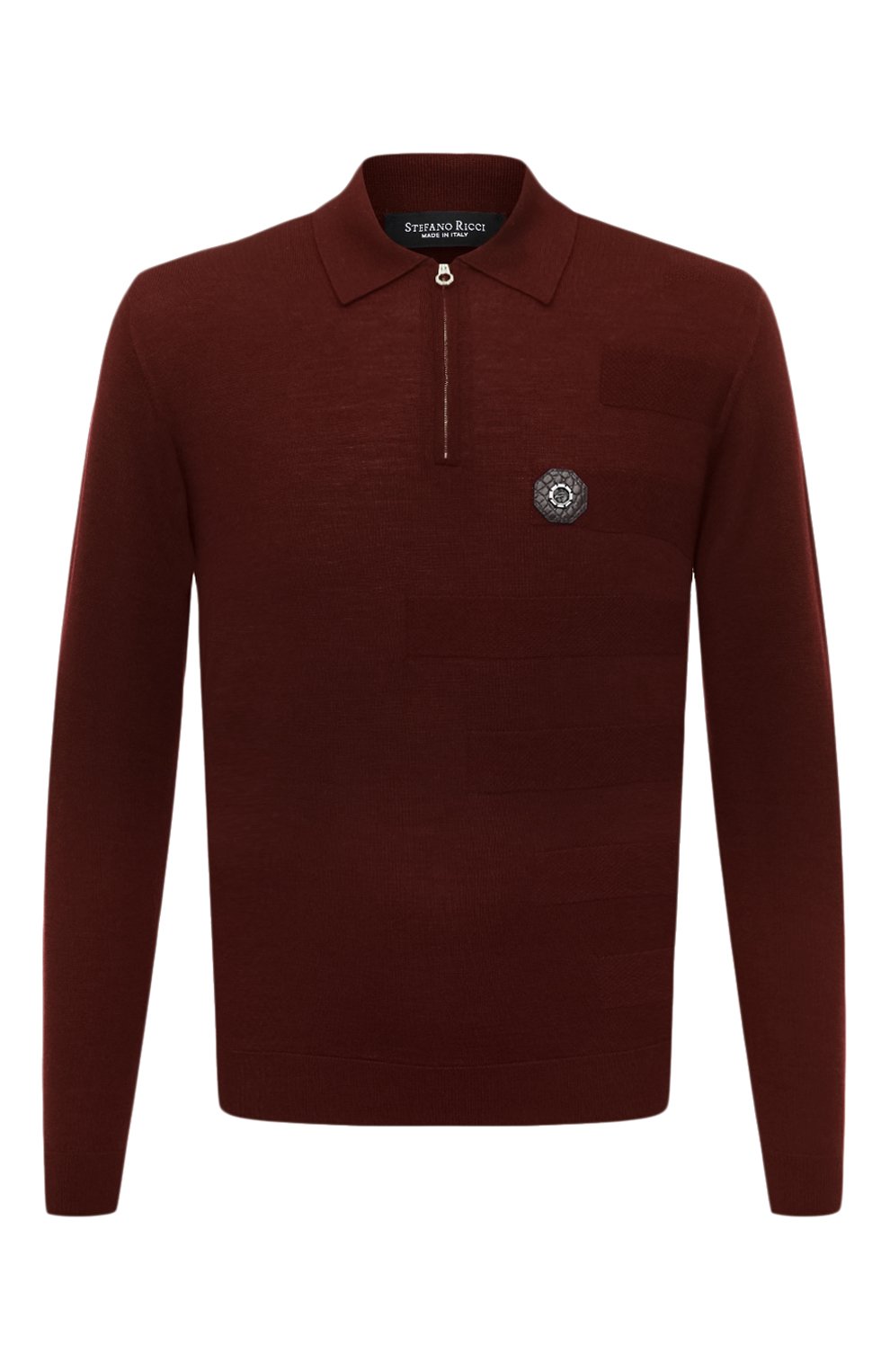 Шерстяное поло с отделкой из кожи аллигатора STEFANO RICCI, арт. KE06000AZ1/E23301/ALMIS, фото 1