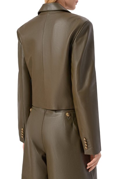 Кожаная куртка ZIMMERMANN хаки цвета по цене 425000 руб., арт. 5618JF251, фото 4 Кожаная куртка ZIMMERMANN, арт. 5618JF251, фото 4