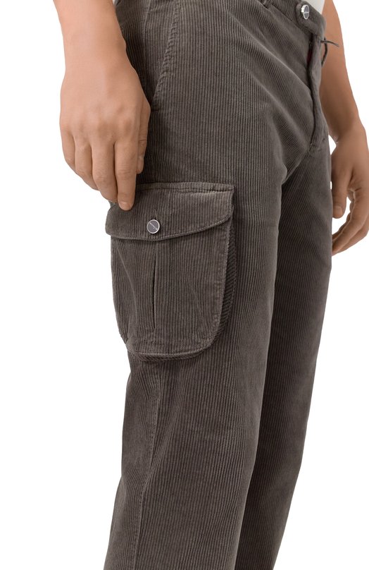 Вельветовые брюки-карго Kiton UFPPCAK0105H20 Бежевый  UFPPCAK0105H20 Фото 5
