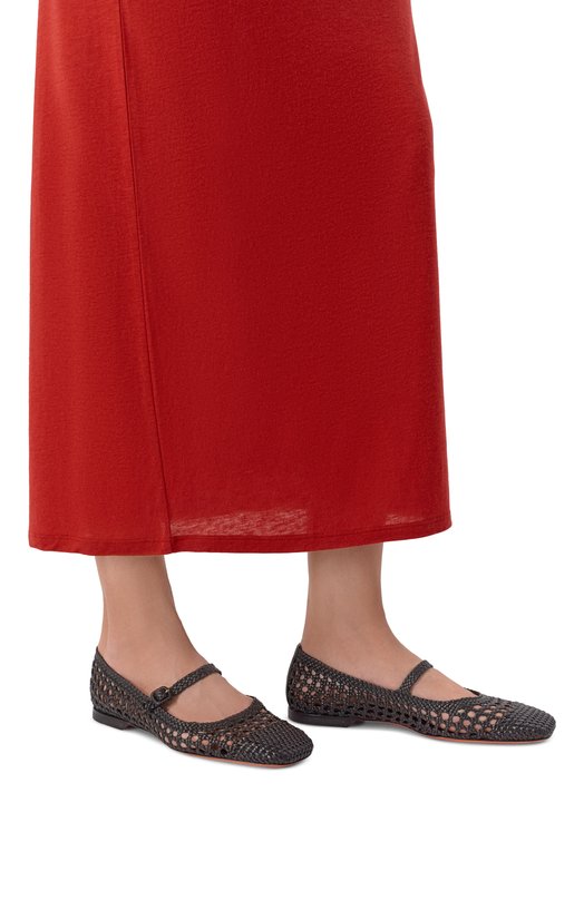 Кожаные балетки Santoni WAMG72160HA1SARX Чёрный  WAMG72160HA1SARX Фото 2
