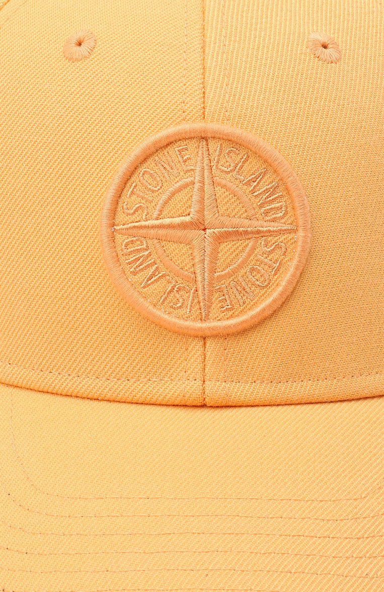 Мужская бесйсболка STONE ISLAND оранжевого цвета, арт. 731599175 | Фото 3 (Материал: Шерсть, Текстиль, Синтетический материал; Нос: Не проставлено)