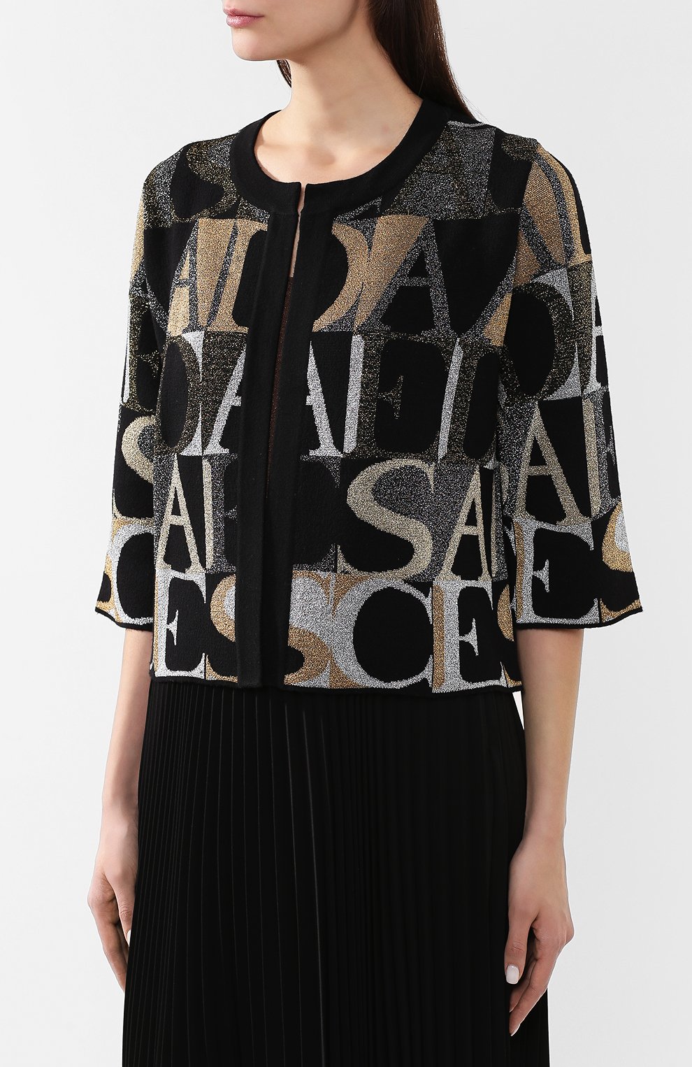 Кардиган с логотипом бренда ESCADA золотого цвета по цене 89950 руб., арт. 5028392, фото 3 Кардиган с логотипом бренда ESCADA, арт. 5028392, фото 3