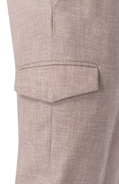 Мужские шерстяные брюки-карго STEFANO RICCI бежевого цвета, арт. M1T5100221/W0012Q | Фото 5 (Материал внешний: Шерсть; Длина (брюки, джинсы): Стандартные; Случай: Повседневный; Силуэт М (брюки): Карго; Стили: Кэжуэл)