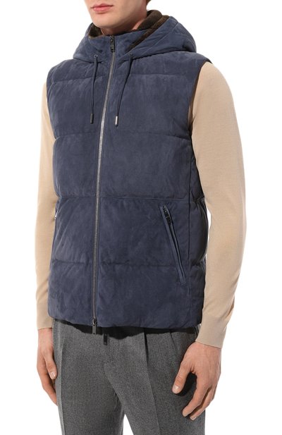 Пуховый жилет с отделкой из нутрии MVST, арт. 22538, фото 3