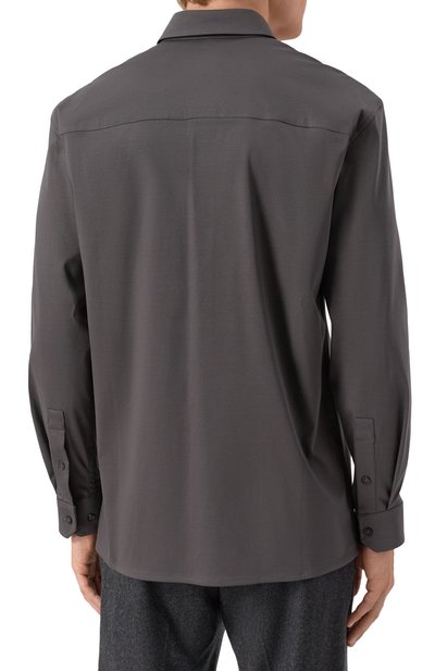 Хлопковая рубашка 12 STOREEZ темно-серого цвета по цене 16000 руб., арт. 131282, фото 4 Хлопковая рубашка 12 STOREEZ, арт. 131282, фото 4