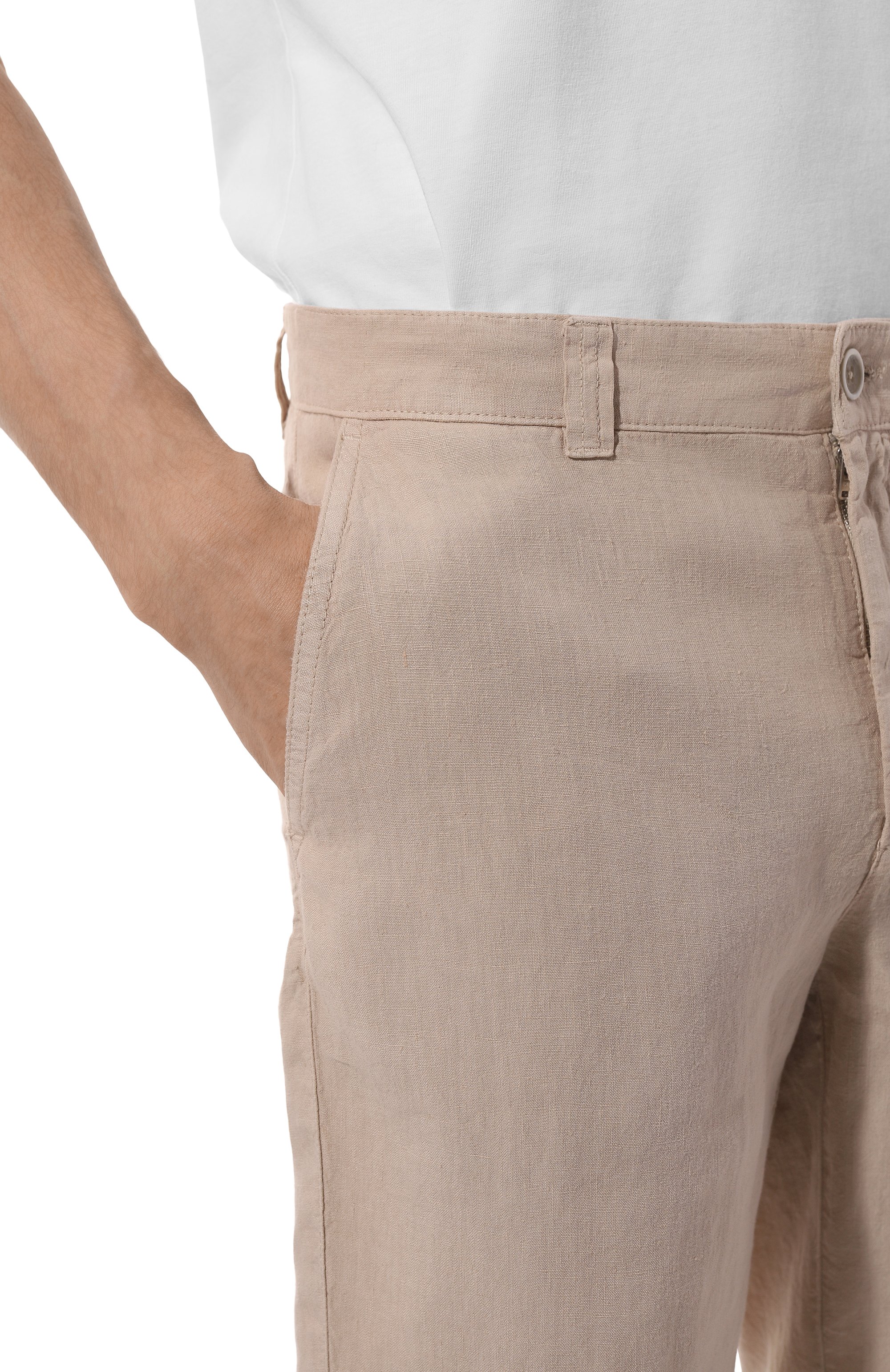 Льняные шорты 120% LINO бежевого цвета по цене 26350 руб., арт. 32ALIM2137/0253/000, фото 5 Льняные шорты 120% LINO, арт. 32ALIM2137/0253/000, фото 5