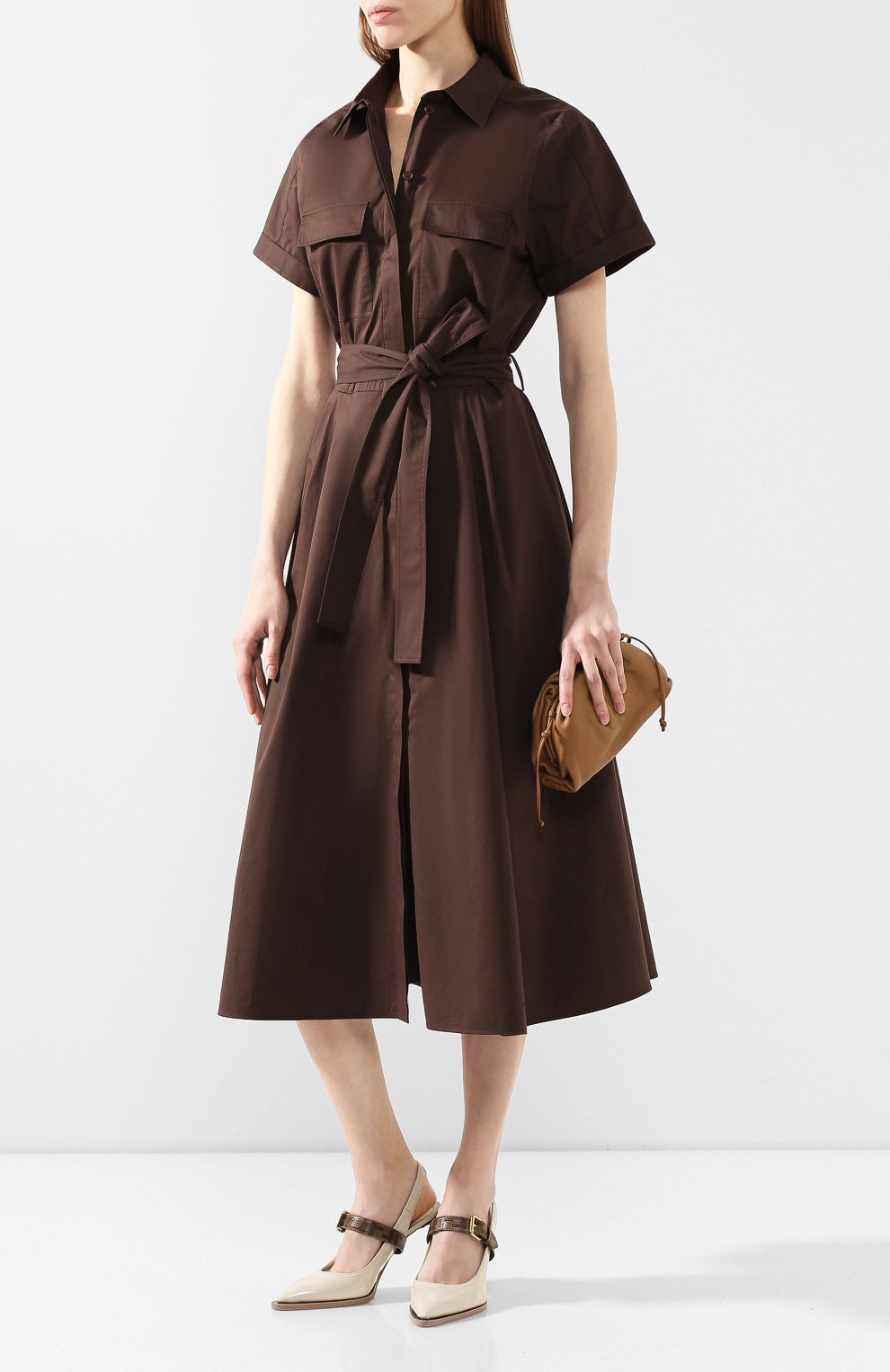 Хлопковое платье LORO PIANA коричневого цвета по цене 257500 руб., арт. FAL1183, фото 2 Хлопковое платье LORO PIANA, арт. FAL1183, фото 2