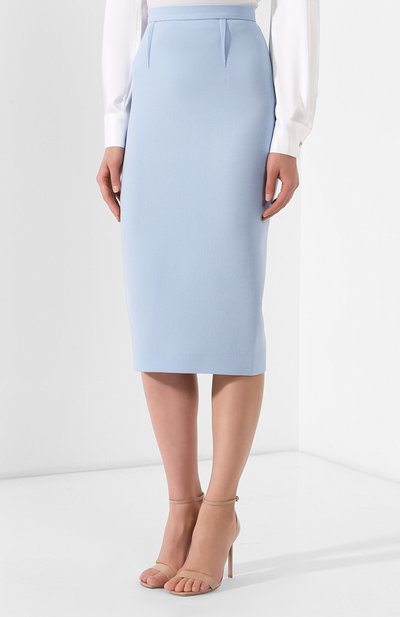 Шерстяная юбка ROLAND MOURET голубого цвета по цене 62050 руб., арт. EW19/S4134/F4044, фото 3 Шерстяная юбка ROLAND MOURET, арт. EW19/S4134/F4044, фото 3