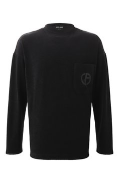 Мужская хлопковый лонгслив GIORGIO ARMANI черного цвета, арт. GM001249/TE13896 | Фото 1 (Рукава: Длинные; Длина (для топов): Стандартные; Стили: Кэжуэл; Принт: С принтом; Материал внешний: Хлопок; Мужское Кросс-КТ: Футболка-одежда; Кросс-КТ: Джерси; Автоматизация состава: Проставлено; Автоматизация ТО: Проставлено)