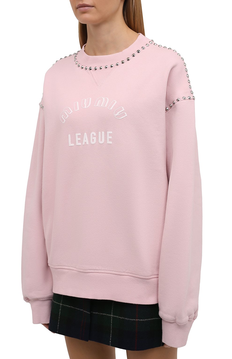 Хлопковый свишот MIU MIU, арт. MJL800-1ZVE-F0384, фото 3