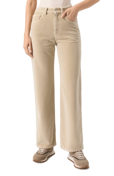 Бархатные брюки BRUNELLO CUCINELLI светло-бежевого цвета по цене 151000 руб., арт. MB105P5951, фото 3 Бархатные брюки BRUNELLO CUCINELLI, арт. MB105P5951, фото 3