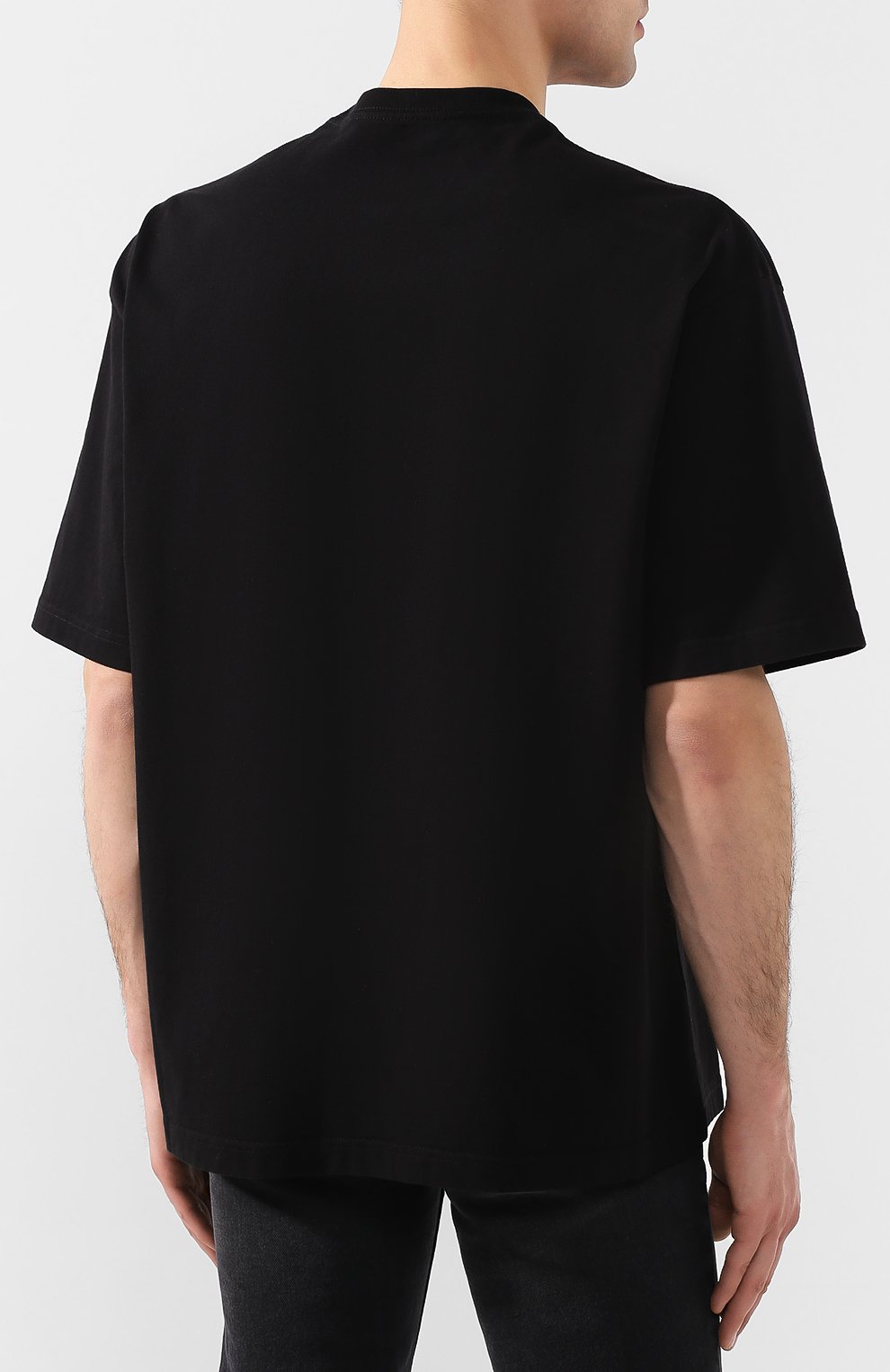 Хлопковая футболка BALENCIAGA черного цвета по цене 27150 руб., арт. 556148/TDV51, фото 4 Хлопковая футболка BALENCIAGA, арт. 556148/TDV51, фото 4