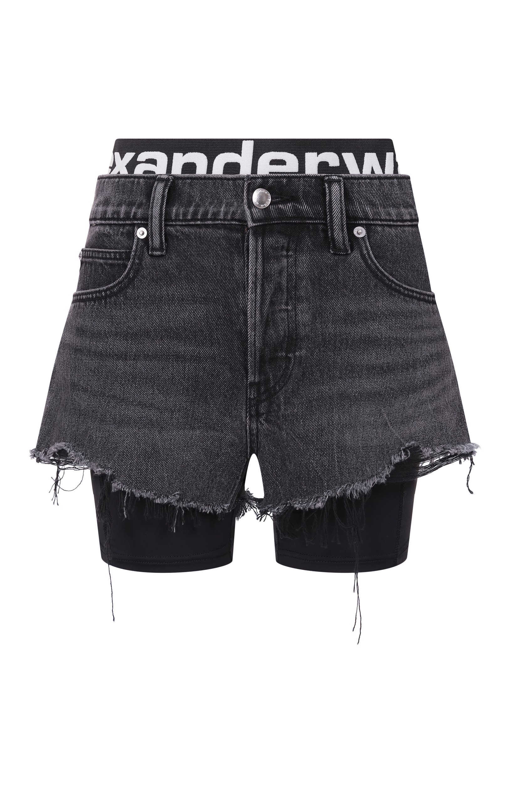 Джинсовые шорты ALEXANDER WANG темно-серого цвета по цене 59950 руб., арт. 4DC3264303, фото 1 Джинсовые шорты ALEXANDER WANG, арт. 4DC3264303, фото 1