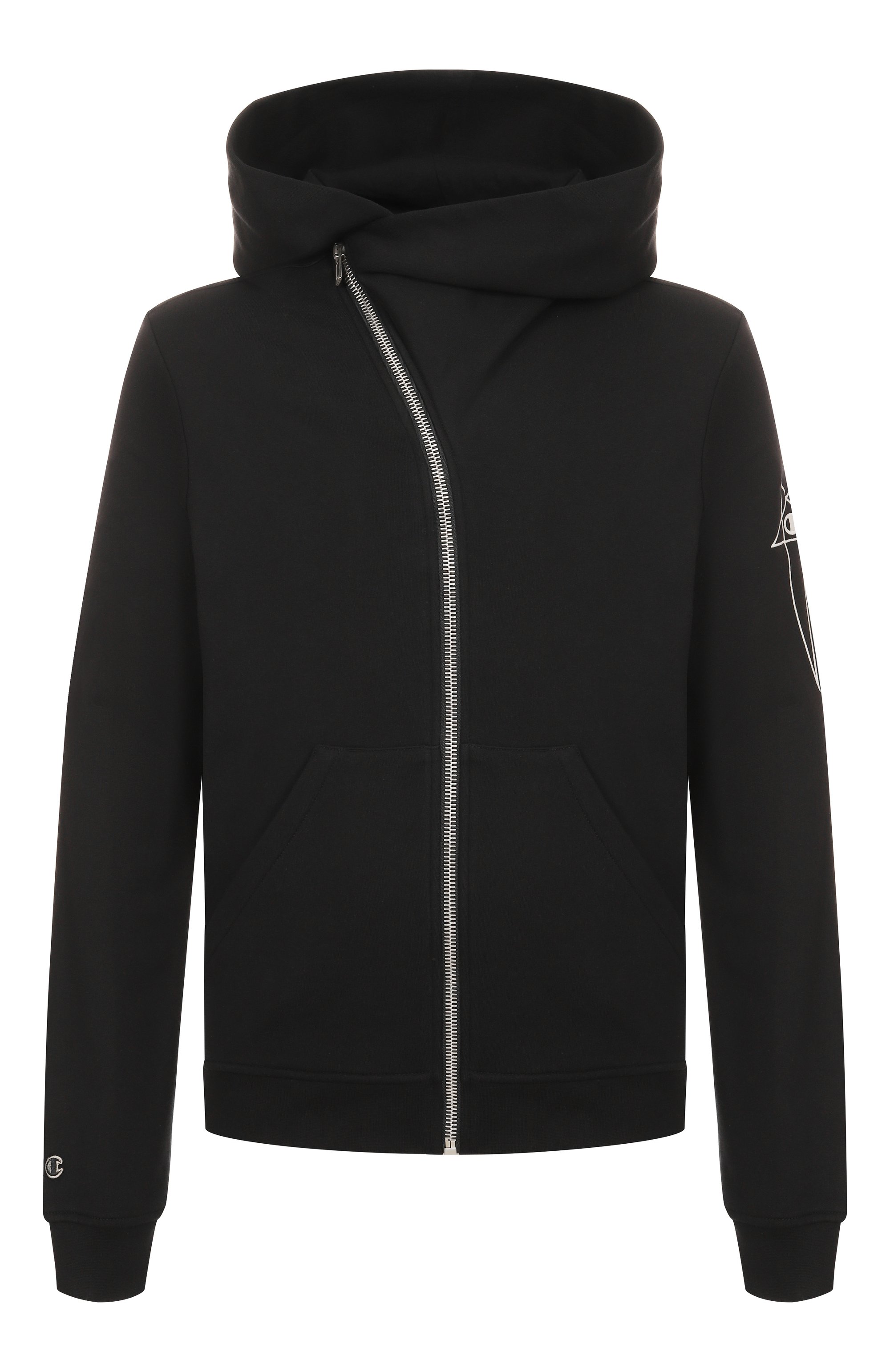 Хлопковая толстовка rick owens x champion RICK OWENS черного цвета по цене 86850 руб., арт. CM01E1665/CHFE, фото 1 Хлопковая толстовка rick owens x champion RICK OWENS, арт. CM01E1665/CHFE, фото 1