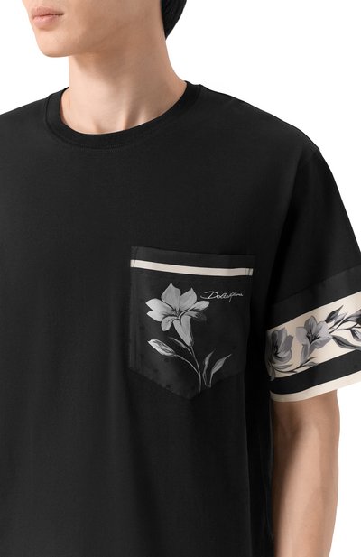 Футболка из хлопка и шелка DOLCE & GABBANA, арт. G8SB2T/G7PZJ, фото 5