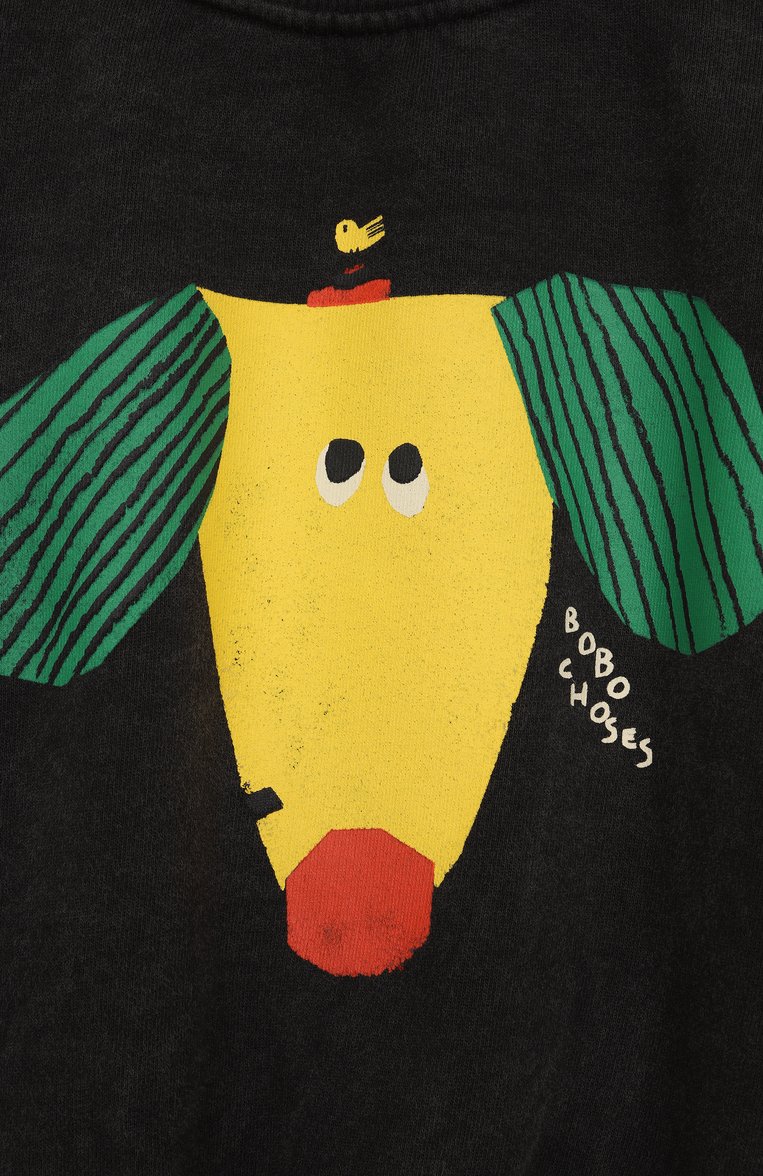 Детский хлопковый свитшот BOBO CHOSES темно-серого цвета, арт. B125AC035 | Фото 3 (Материал внешний: Хлопок; Мальчики Кросс-КТ: Свитшот-одежда; Рукава: Длинные; Ростовка одежда: 5 лет | 110 см, 6 лет | 116 см, 9 лет | 134 см, 3 года | 98 см)