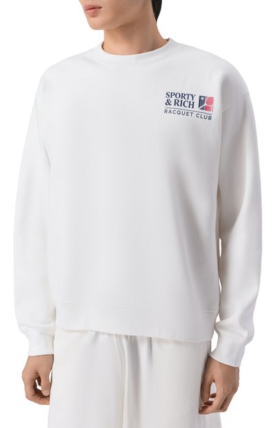 Хлопковый свитшот SPORTY AND RICH, арт. ST098710431WH01, фото 3