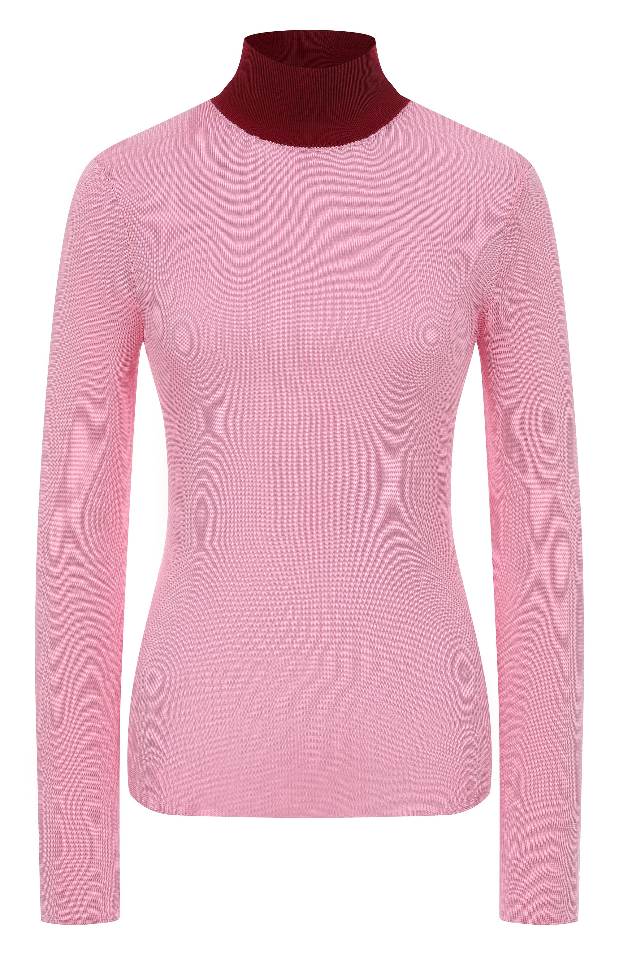 Водолазка из вискозы SELF-PORTRAIT розового цвета по цене 34850 руб., арт. PF25116TP, фото 1 Водолазка из вискозы SELF-PORTRAIT, арт. PF25116TP, фото 1