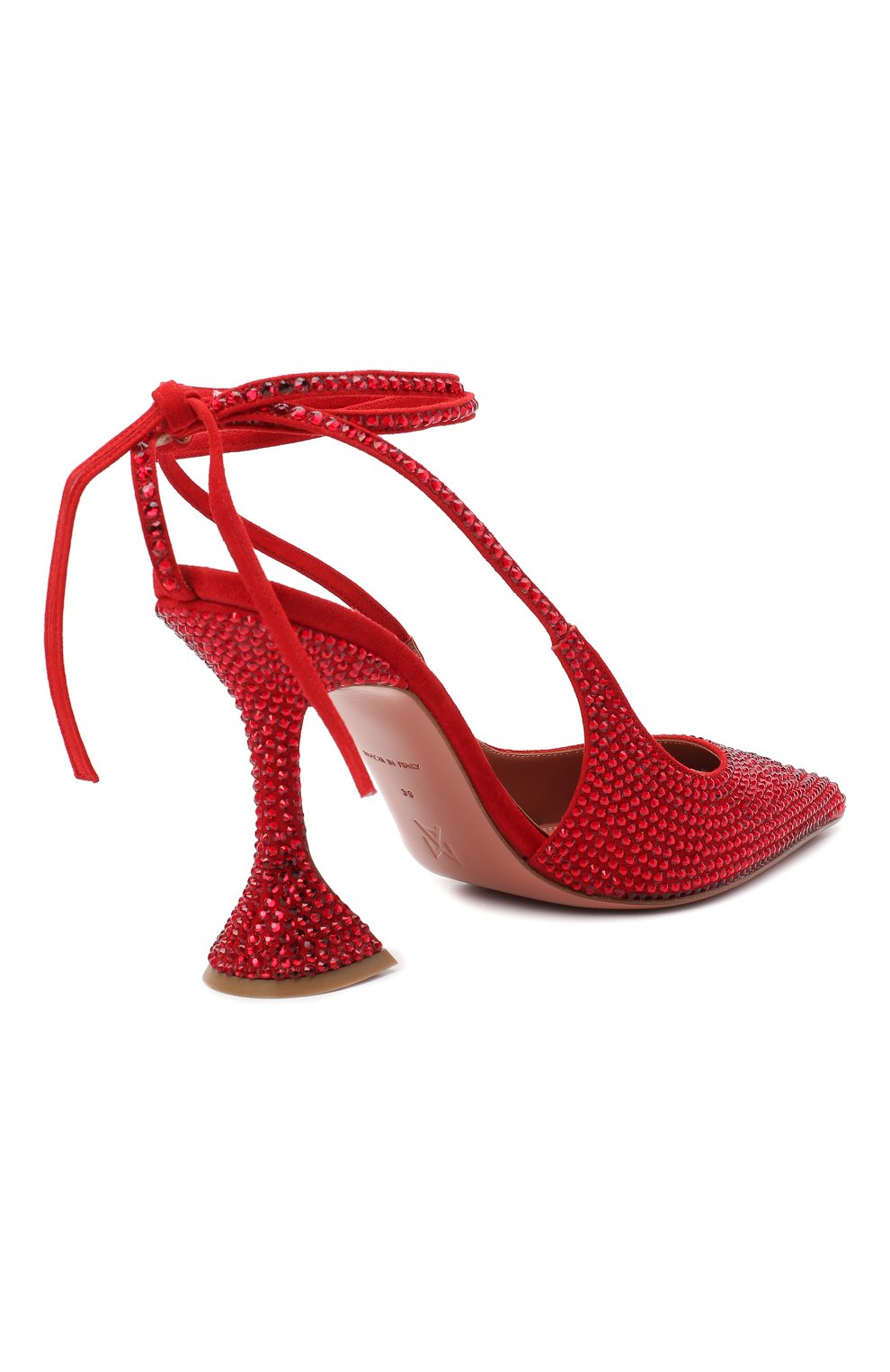 Кожаные туфли karma crystal AMINA MUADDI, арт. KARMACRYSPUM/SUEDE/RED SIAM, фото 4