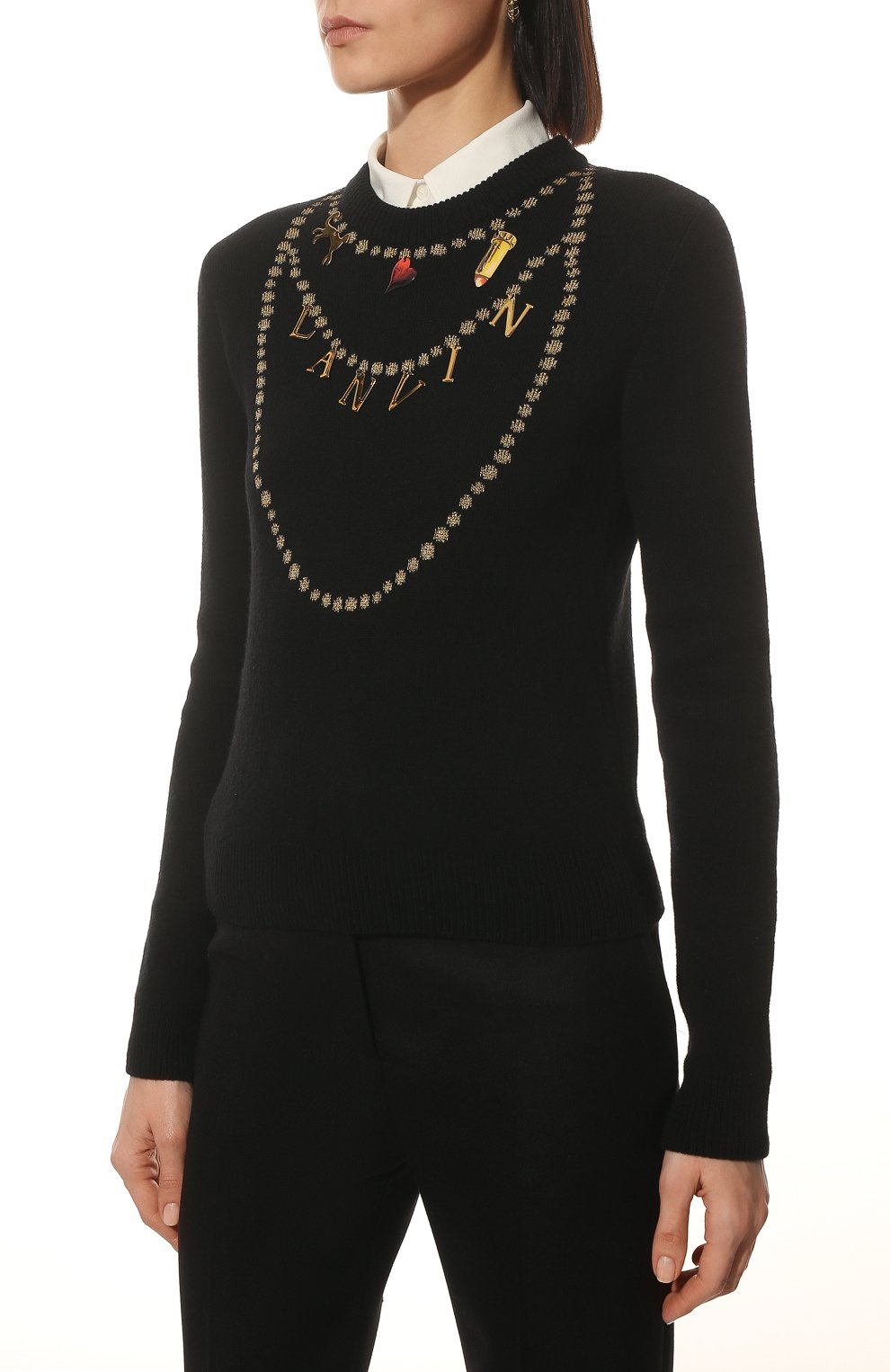 Свитер LANVIN черного цвета по цене 99500 руб., арт. RW-P00050-K008-A21, фото 3 Свитер LANVIN, арт. RW-P00050-K008-A21, фото 3