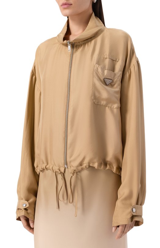 Шелковая куртка Prada P5380Q/14PE Бежевый  P5380Q/14PE Фото 3