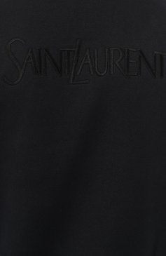 Мужской хлопковый свитшот SAINT LAURENT темно-синего цвета, арт. 754513/Y36SW | Фото 5 (Рукава: Длинные; Материал сплава: Проставлено; Материал внешний: Хлопок; Длина (для топов): Стандартные; Драгоценные камни: Проставлено; Принт: Без принта; Мужское Кросс-КТ: свитшот-одежда; Стили: Спорт-шик)