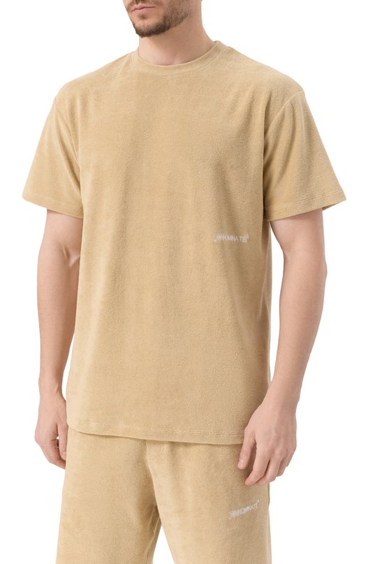 Хлопковая футболка HINNOMINATE HMABM01341 Бежевый  HMABM01341 Фото 3