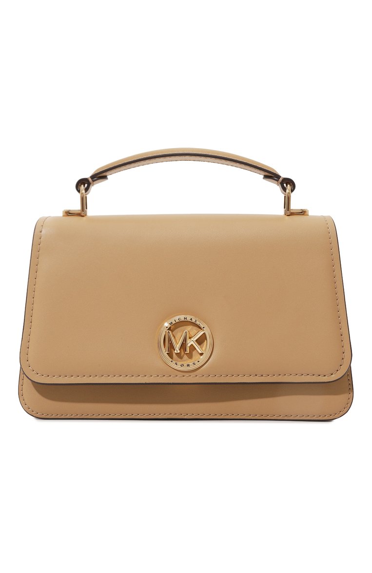 Женская сумка delancey medium  MICHAEL MICHAEL KORS бежевого цвета, арт. 30T4GD8S6L | Фото 1 (Драгоценные камни: Проставлено; Материал сплава: Проставлено; Размер: medium; Ремень/цепочка: На ремешке; Материал: Натуральная кожа)