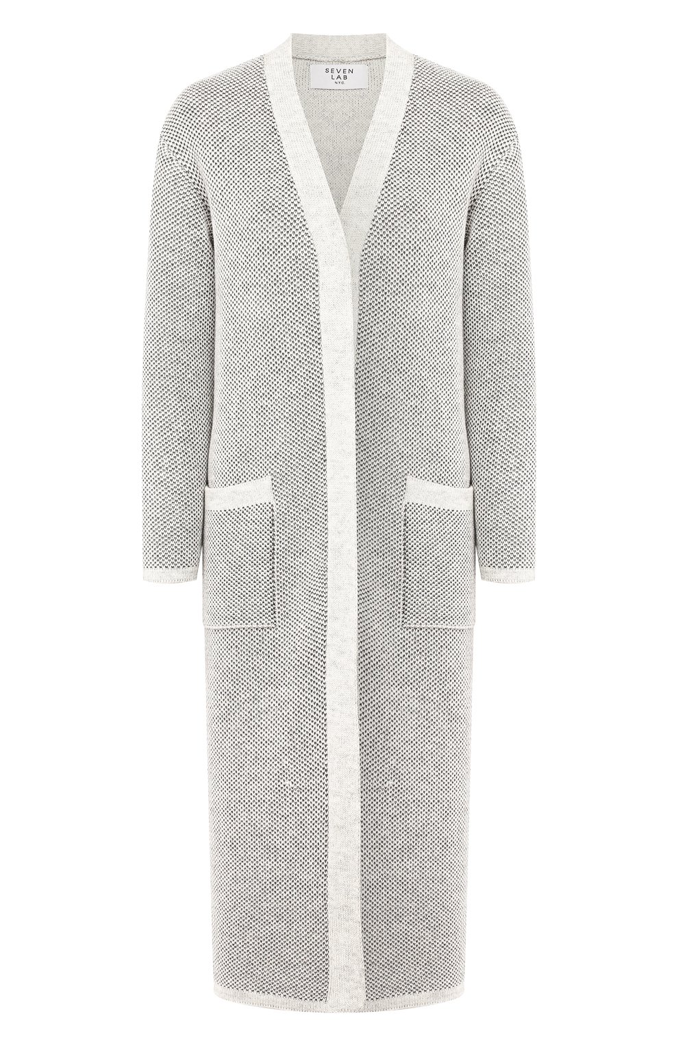 Кардиган SEVEN LAB серого цвета по цене 31080 руб., арт. KNL19-B1C white/grey, фото 1 Кардиган SEVEN LAB, арт. KNL19-B1C white/grey, фото 1