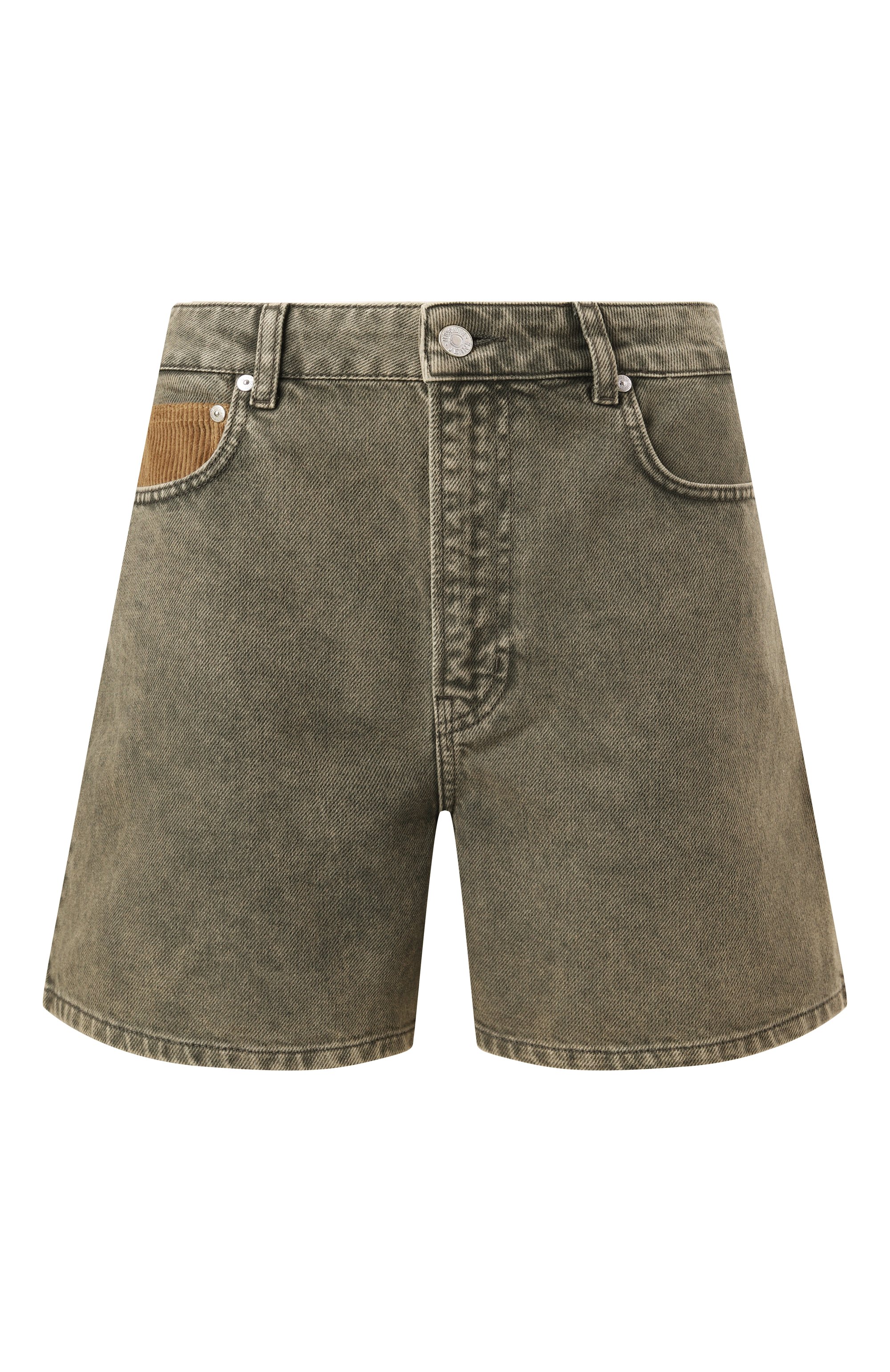 Джинсовые шорты M05CH1NO JEANS хаки цвета по цене 26050 руб., арт. A0330/3218, фото 1 Джинсовые шорты M05CH1NO JEANS, арт. A0330/3218, фото 1