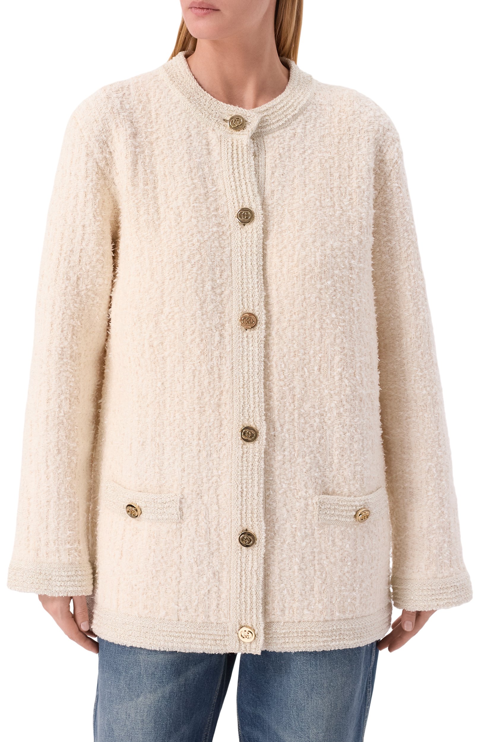 Шерстяной кардиган GUCCI кремового цвета по цене 445500 руб., арт. 851946/XKFAR, фото 3 Шерстяной кардиган GUCCI, арт. 851946/XKFAR, фото 3