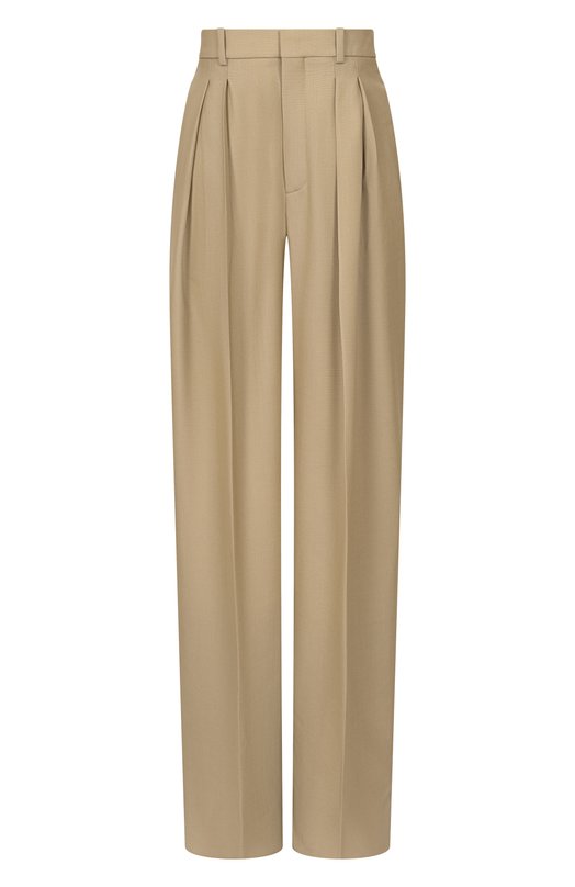 Брюки из шерсти и шелка Saint Laurent 854457/Y7K11 Бежевый 854457/Y7K11