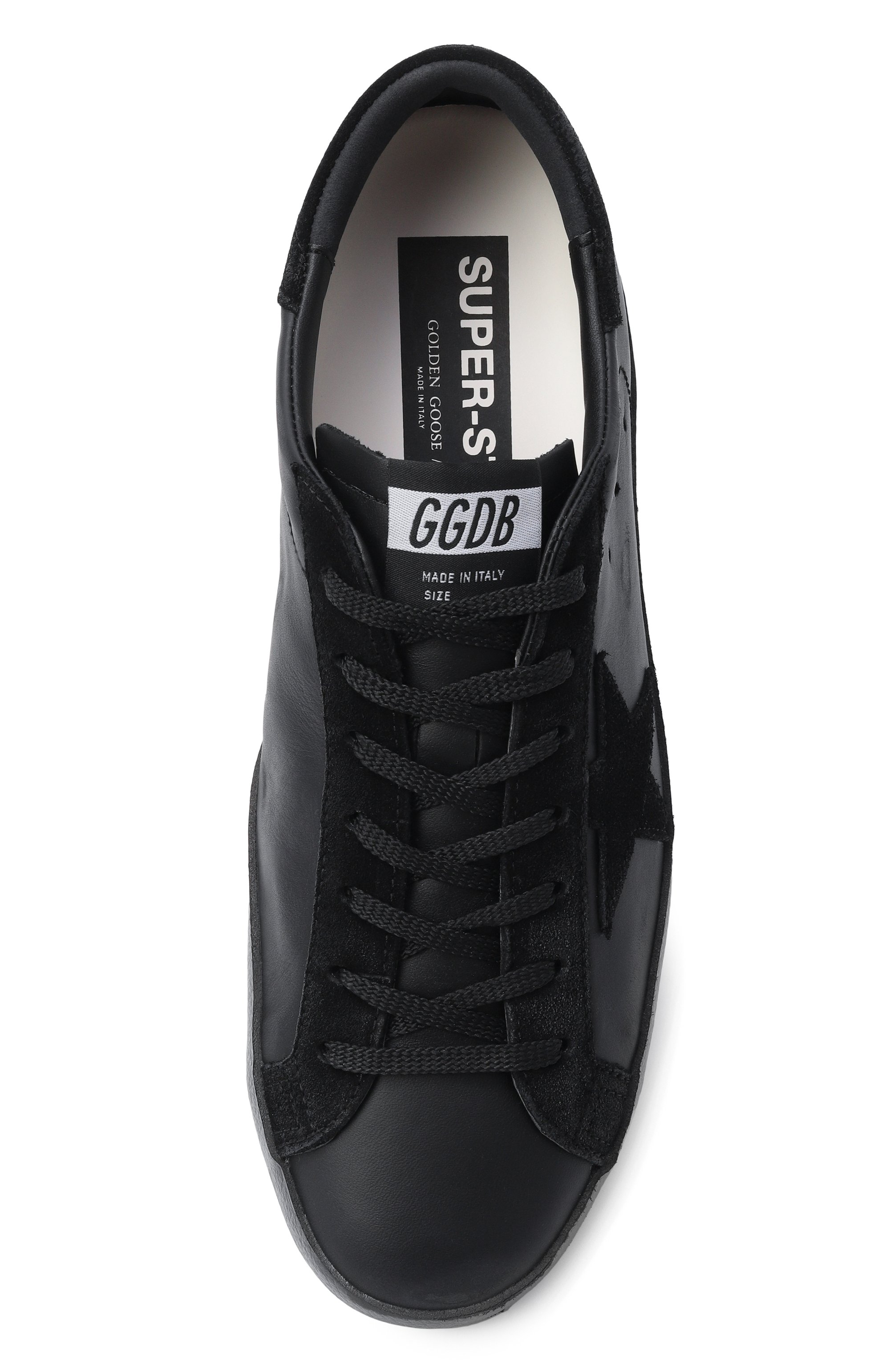 Кожаные кеды super-star GOLDEN GOOSE DELUXE BRAND черного цвета по цене 68200 руб., арт. GMF00101.F007991, фото 5 Кожаные кеды super-star GOLDEN GOOSE DELUXE BRAND, арт. GMF00101.F007991, фото 5