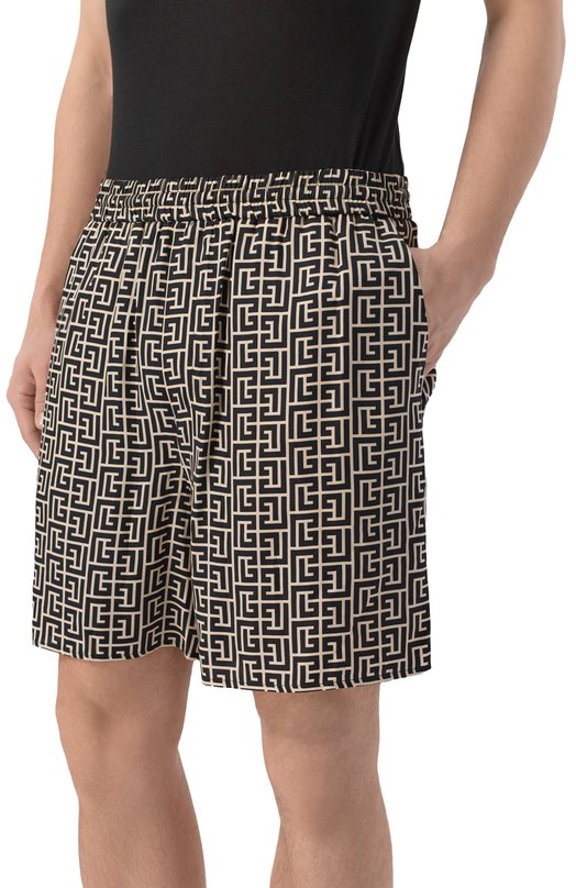 Шорты из вискозы Balmain GH1PA172/VI36 Чёрно-белый  GH1PA172/VI36 Фото 3