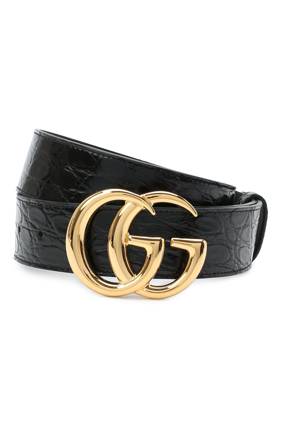 Ремень из кожи каймана GUCCI черного цвета по цене 87600 руб., арт. 400593/E7I00/CCR0, фото 1 Ремень из кожи каймана GUCCI, арт. 400593/E7I00/CCR0, фото 1