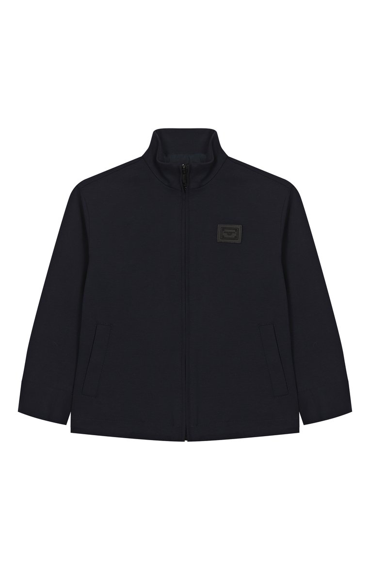 Детского ветровка DOLCE & GABBANA темно-синего цвета, арт. L4JB7N/FUGS1/2-6 | Фото 1 (Материал подклада: Синтетический материал; Автоматизация ТО: Проставлено; Автоматизация состава: Проставлено; Материал внешний: Синтетический материал, Хлопок; Рукава: Длинные; Кросс-КТ: Ветровки, Лето; Ростовка одежда: 9 лет | 134 см, 3 года | 98 см, 4 года | 104 см, 5 лет | 110 см, 6 лет | 116 см, 8 лет | 128 см, 13 - 15 лет | 158 см, 12 лет | 152 см)