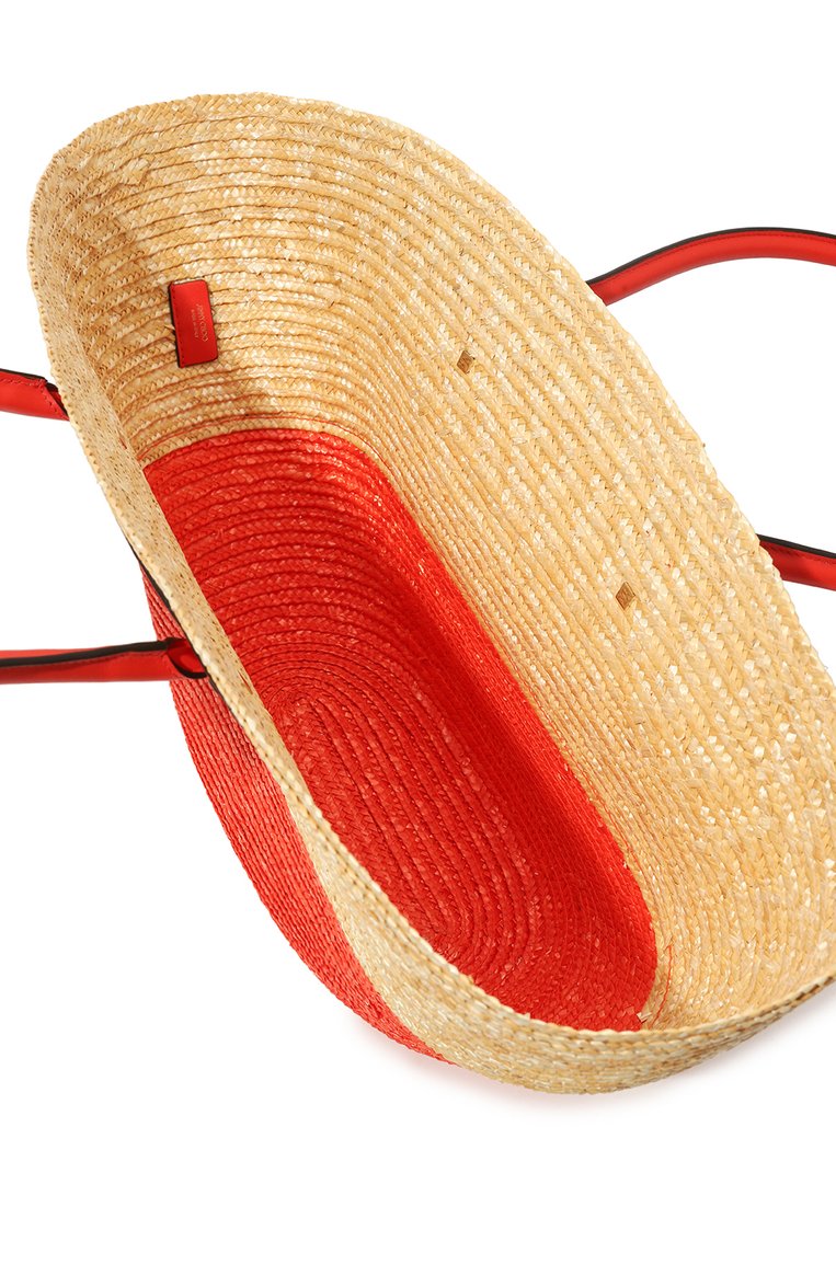 Женская сумка-тоут JIMMY CHOO красного цвета, арт. BEACH BASKET T0TE/M | Фото 5 (Размер: large; Материал: Рафия)