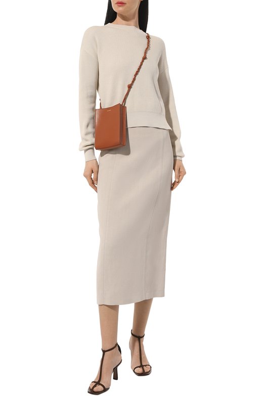 Юбка из вискозы и льна Brunello Cucinelli MH579B1317 Бежевый  MH579B1317 Фото 2