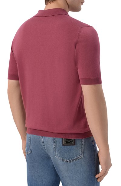 Хлопковое поло ANDREA CAMPAGNA бордового цвета по цене 32350 руб., арт. M5426-8056, фото 4 Хлопковое поло ANDREA CAMPAGNA, арт. M5426-8056, фото 4