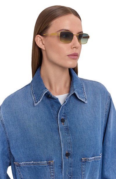 Солнцезащитные очки VINTAGE FRAMES, арт. DIME 24KT YELL0W G0LD/GREEN YELL0W, фото 3