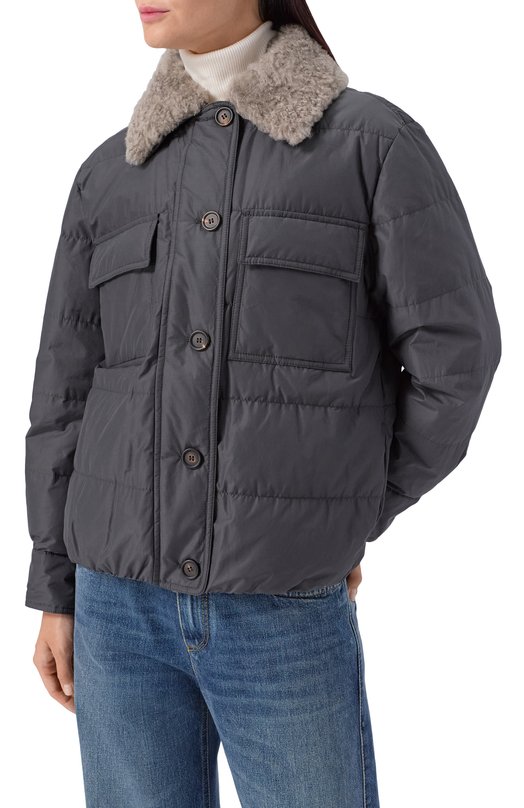 Пуховая куртка Brunello Cucinelli MG5017688 Серый  MG5017688 Фото 3