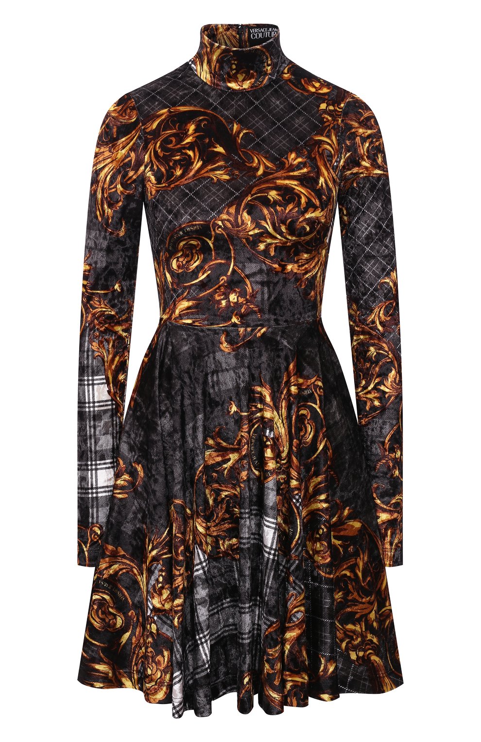 Платье VERSACE JEANS COUTURE серого цвета по цене 39450 руб., арт. 71HA0928-71DP928 VELLUT0 ST PRINT/JS023, фото 1 Платье VERSACE JEANS COUTURE, арт. 71HA0928-71DP928 VELLUT0 ST PRINT/JS023, фото 1
