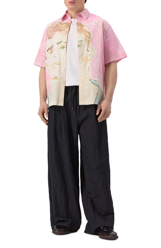 Хлопковая рубашка MSGM 3840ME15X/257054 Розовый  3840ME15X/257054 Фото 2