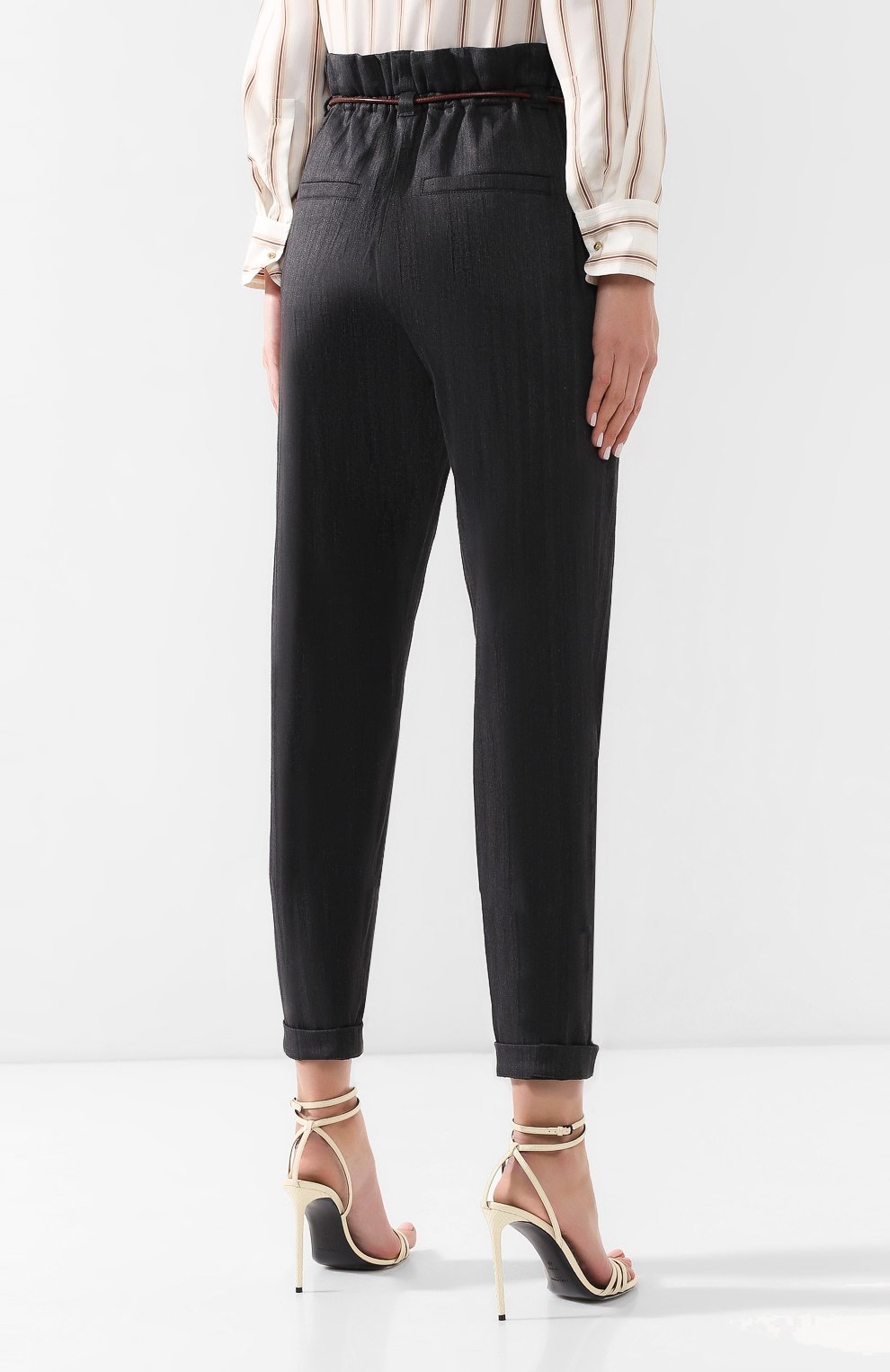Брюки из смеси хлопка и льна BRUNELLO CUCINELLI, арт. MF578P6863, фото 4