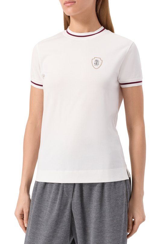 Хлопковая футболка Brunello Cucinelli M0T81VD110 Белый  M0T81VD110 Фото 3