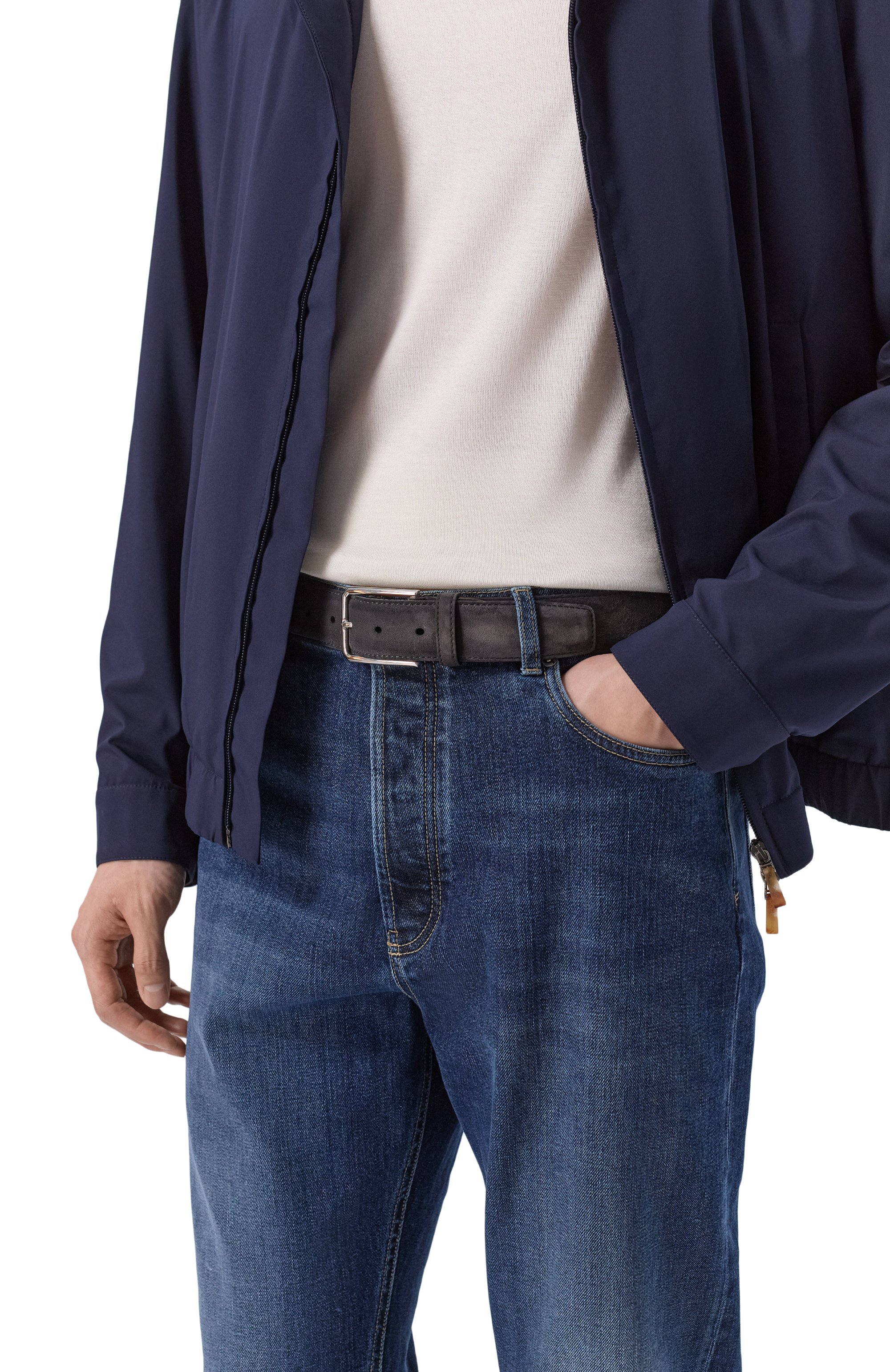 Замшевый ремень SANTONI, арт. CM35VC003B91EACD, фото 2