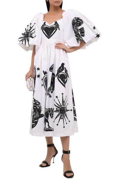 Хлопковое платье ALEXANDER MCQUEEN черно-белого цвета по цене 419500 руб., арт. 668067/QZADH, фото 2 Хлопковое платье ALEXANDER MCQUEEN, арт. 668067/QZADH, фото 2