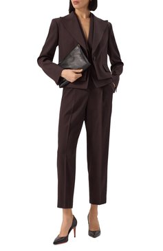 Женские шерстяные брюки WINDSOR темно-коричневого цвета, арт. 52 DH400 10018996/30045410 | Фото 2 (Длина (брюки, джинсы): Укороченные; Материал внешний: Шерсть; Случай: Формальный; Силуэт Ж (брюки и джинсы): Прямые; Женское Кросс-КТ: Брюки-одежда; Кросс-КТ: костюм; Стили: Классический; Автоматизация состава: Проставлено; Автоматизация ТО: Проставлено)