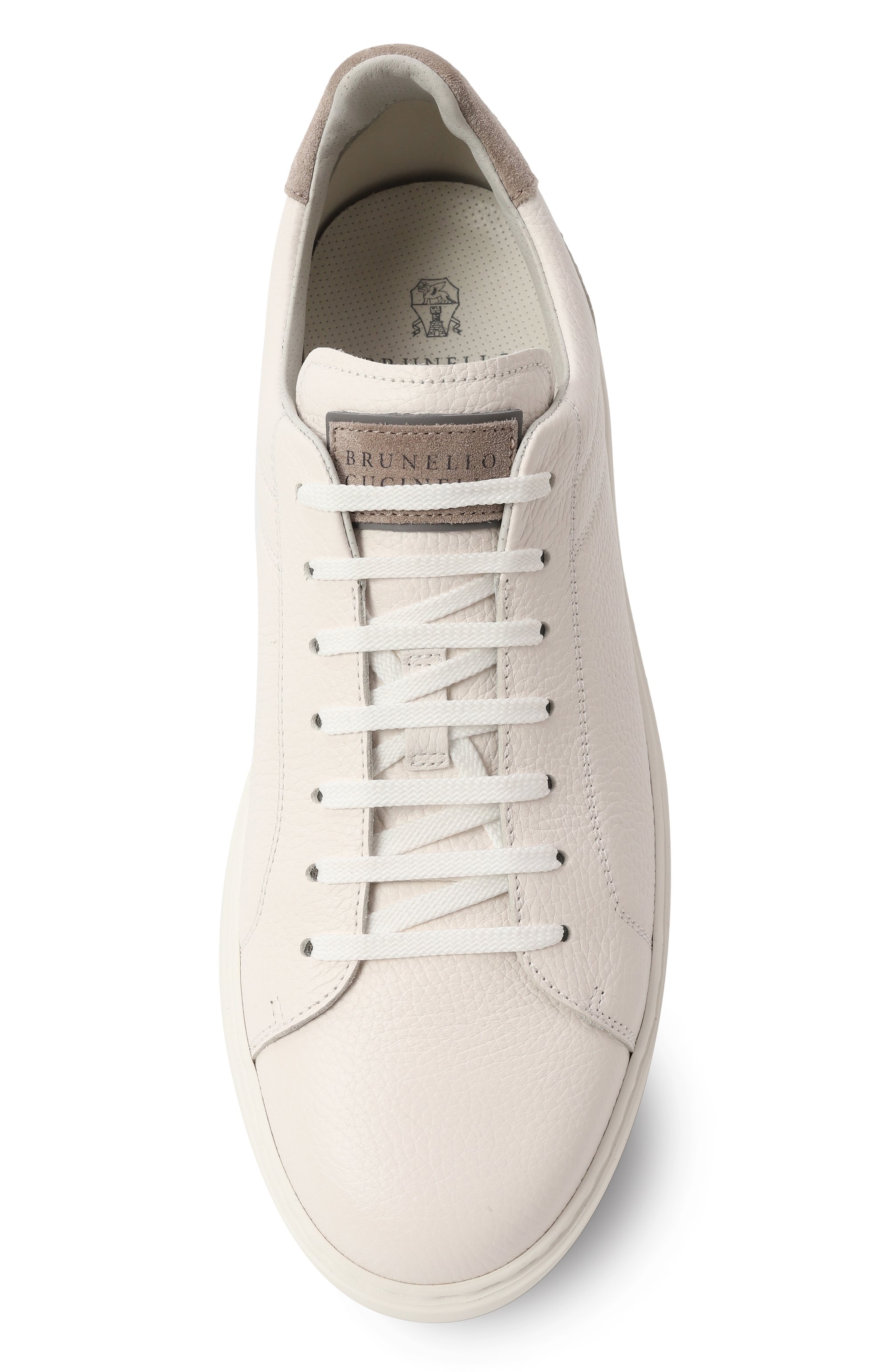 Кожаные кеды BRUNELLO CUCINELLI молочного цвета по цене 89950 руб., арт. MZUASB2042, фото 6 Кожаные кеды BRUNELLO CUCINELLI, арт. MZUASB2042, фото 6