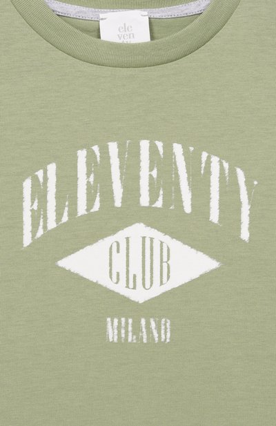 Хлопковая футболка ELEVENTY хаки цвета по цене 7865 руб., арт. EY8P11/Z3733_001, фото 3 Хлопковая футболка ELEVENTY, арт. EY8P11/Z3733_001, фото 3